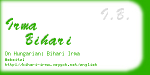 irma bihari business card